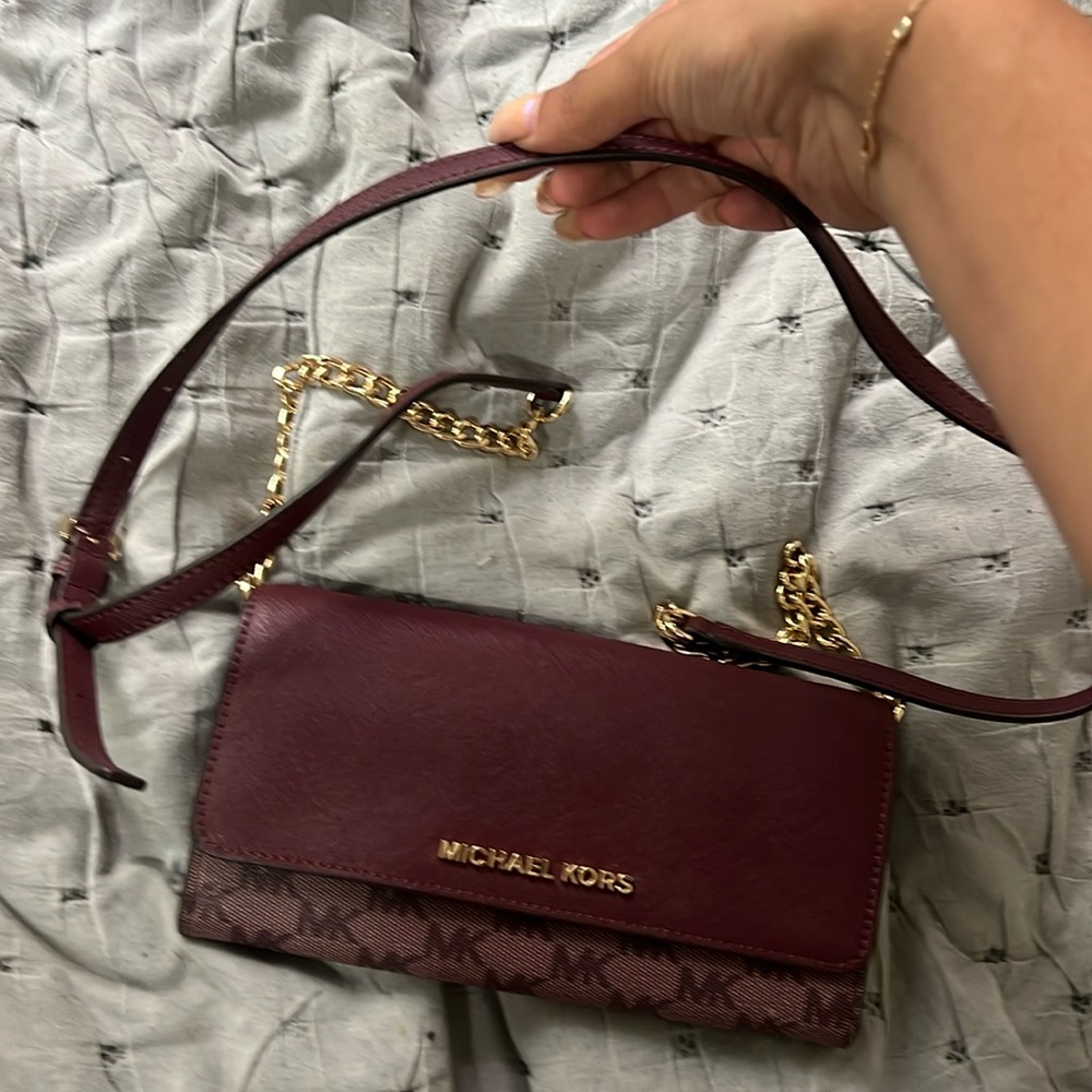 Michael Kors Burgundy Wallet Shoulder Bag